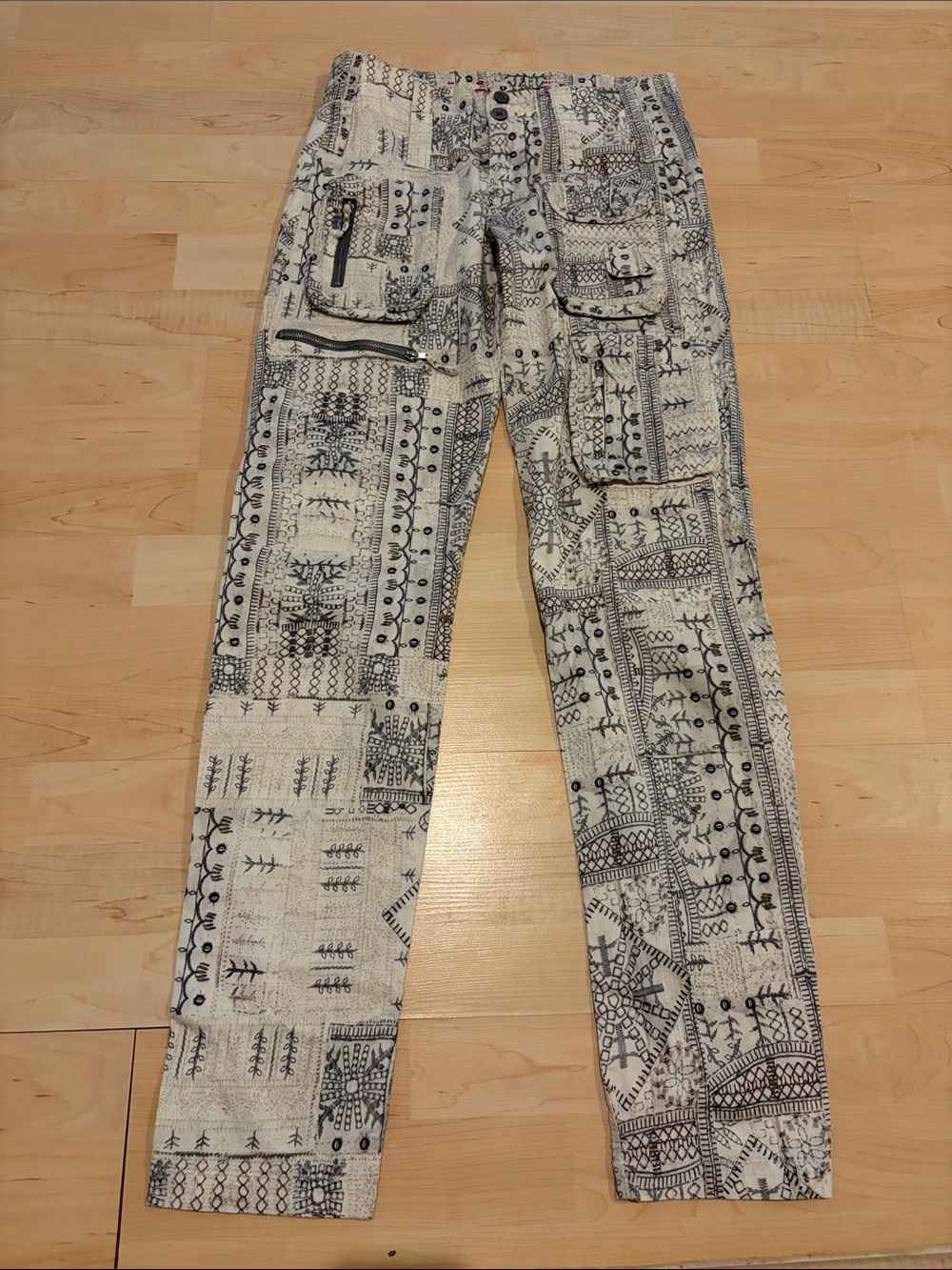Pete & Greta Utility Cargo Pants Size 0 Boho Patchwork Print